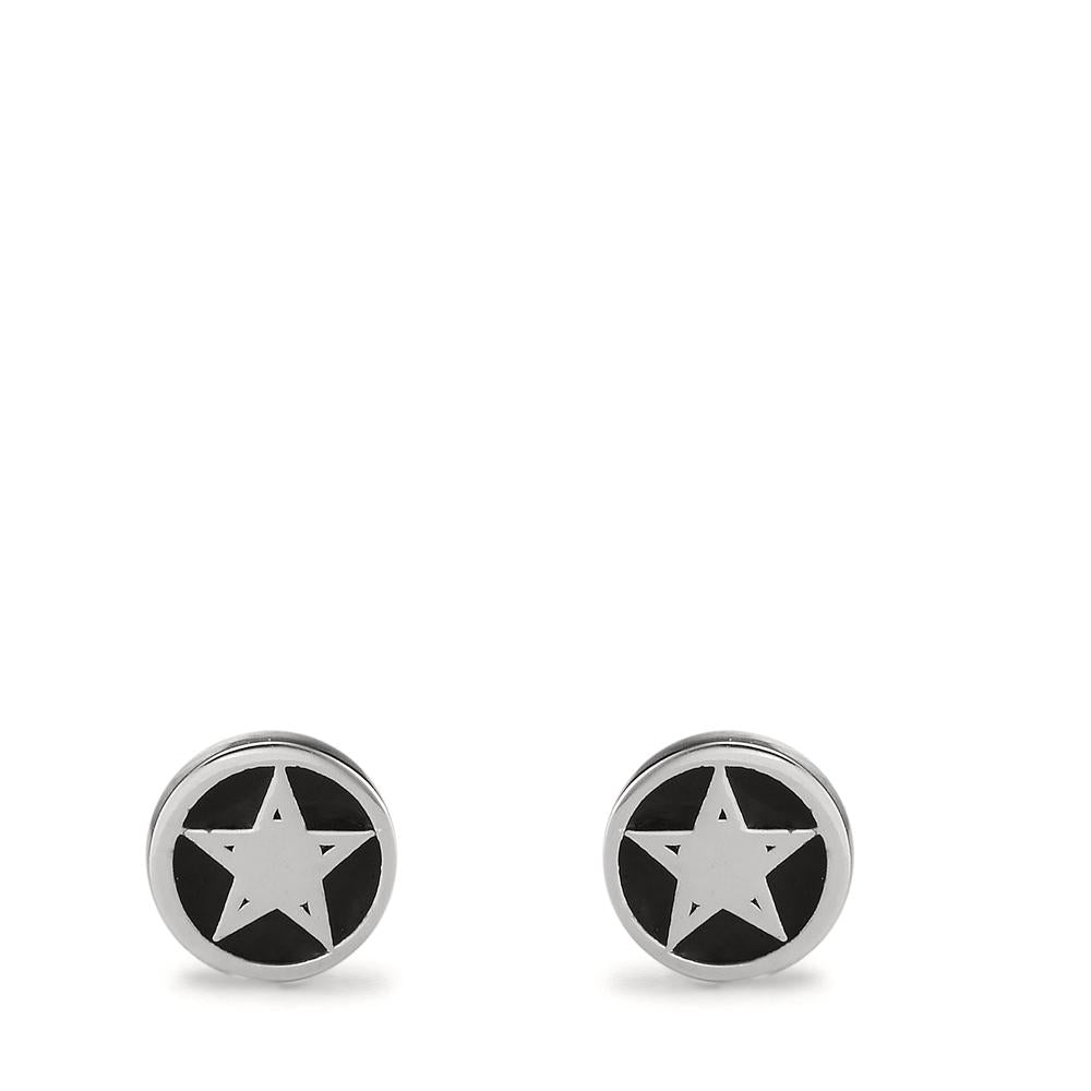 Stud earrings Silver Enameled Star Ø7 mm