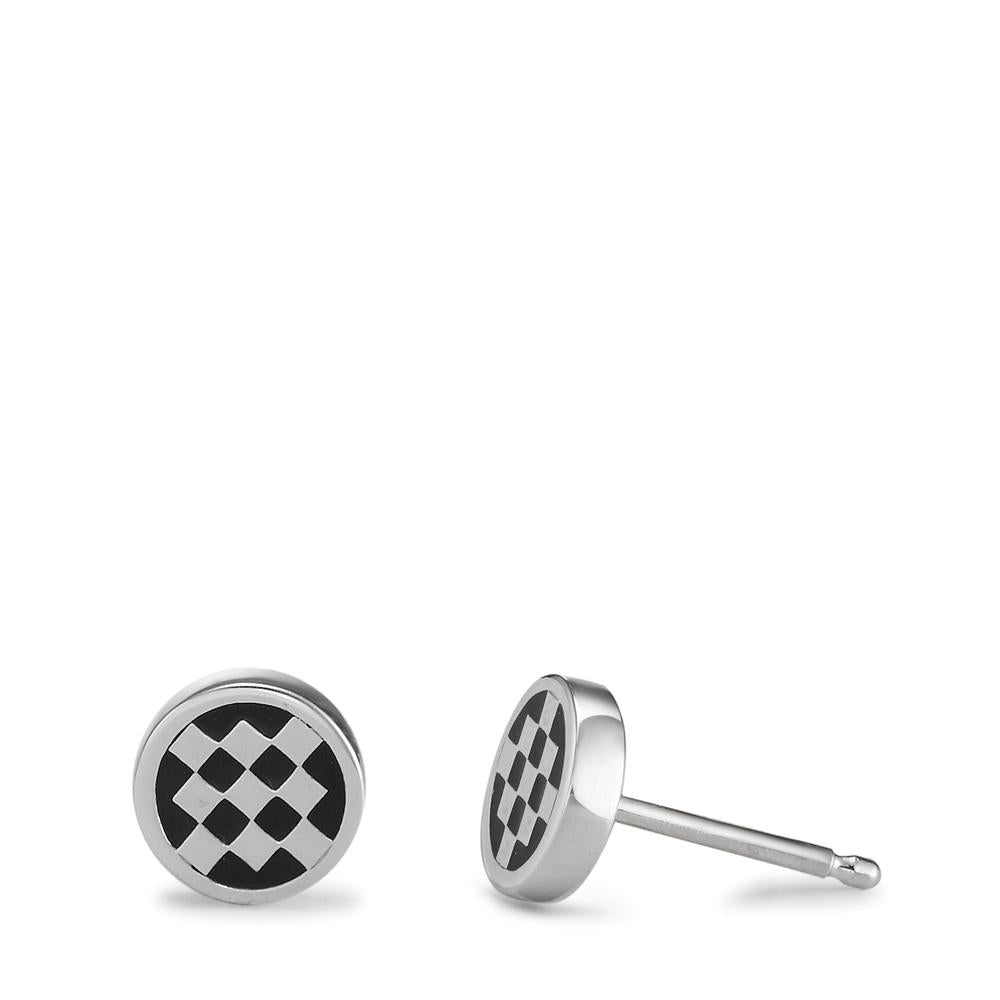 Stud earrings Silver Enameled Ø7 mm