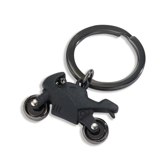 Keychains Metal Black IP coated Motorcycle Ø35 mm