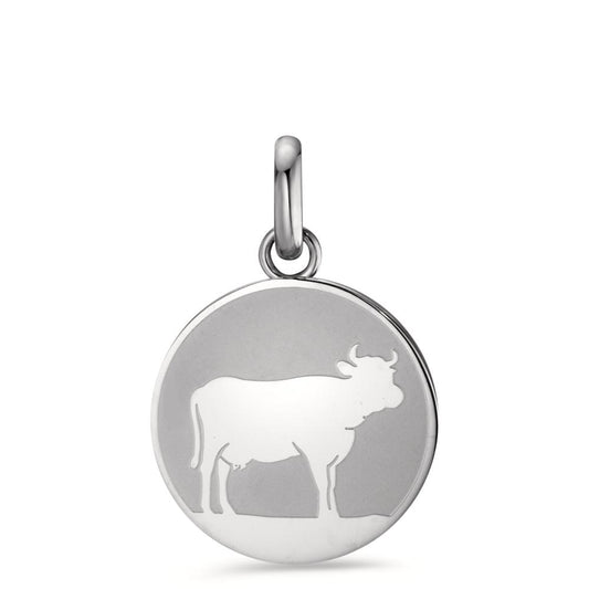 Pendant Stainless steel Cow Ø18 mm