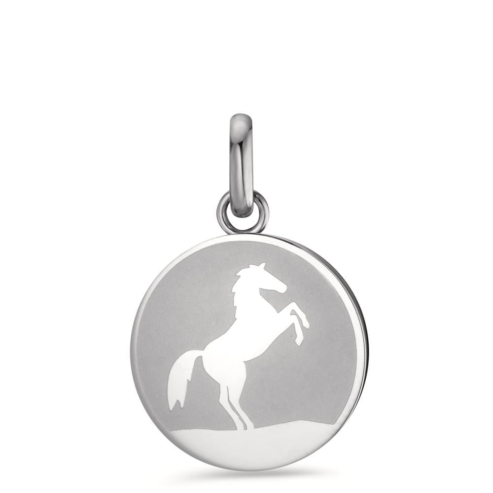 Pendant Stainless steel Horse Ø18 mm