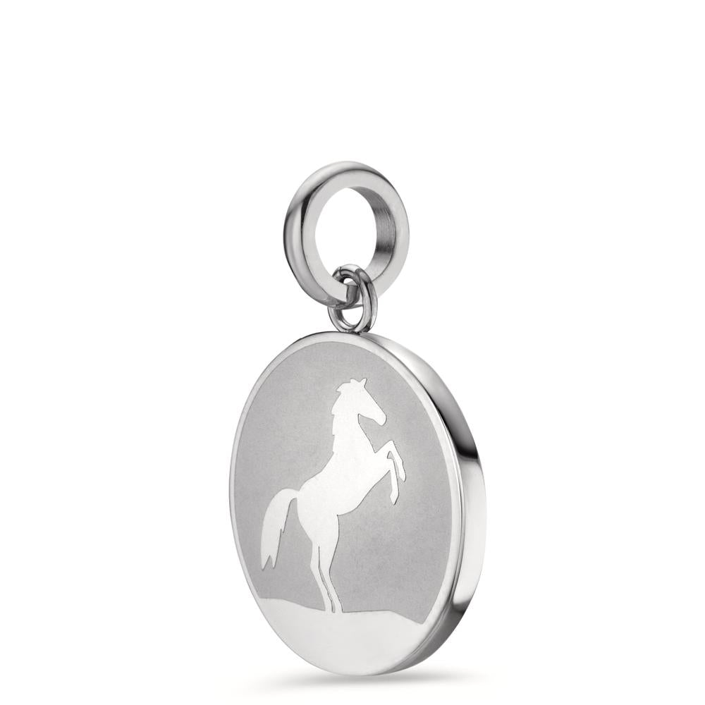 Pendant Stainless steel Horse Ø18 mm