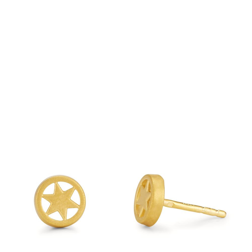 Stud earrings 18k Yellow Gold Star Ø6 mm