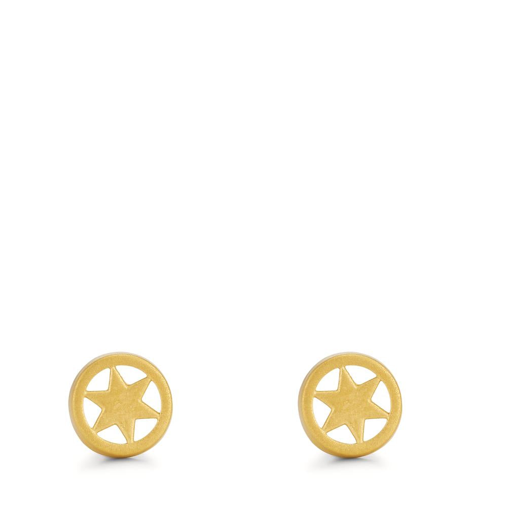 Stud earrings 18k Yellow Gold Star Ø6 mm