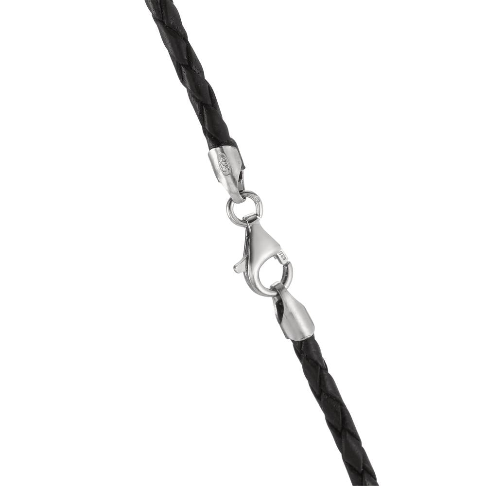 Necklace Leather, Silver Rhodium plated 50 cm Ø2.7 mm