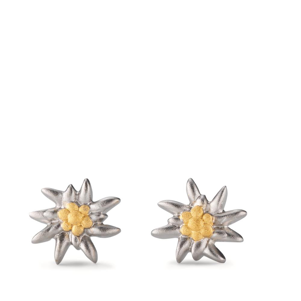 Stud earrings Silver Bicolor Rhodium plated Ø9.5 mm