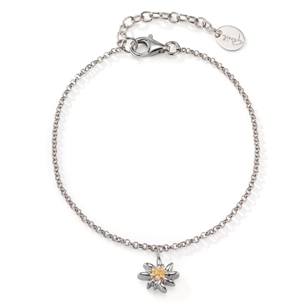 Bracelet Silver Bicolor Rhodium plated Edelweiss 18-22 cm