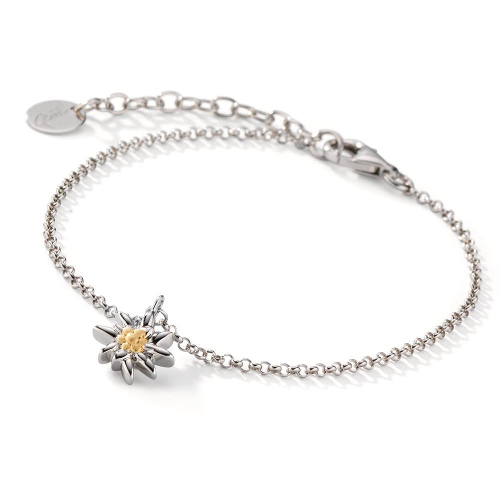 Bracelet Silver Bicolor Rhodium plated Edelweiss 18-22 cm