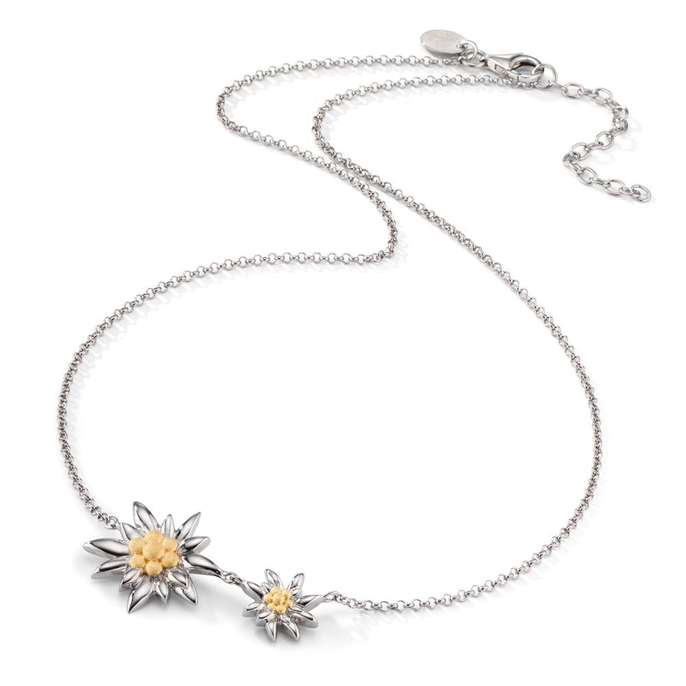 Necklace Silver Bicolor Rhodium plated Edelweiss 42-46.5 cm