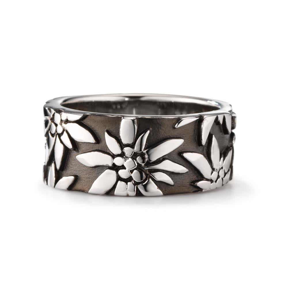 Ring Silver Black Rhodium plated Edelweiss