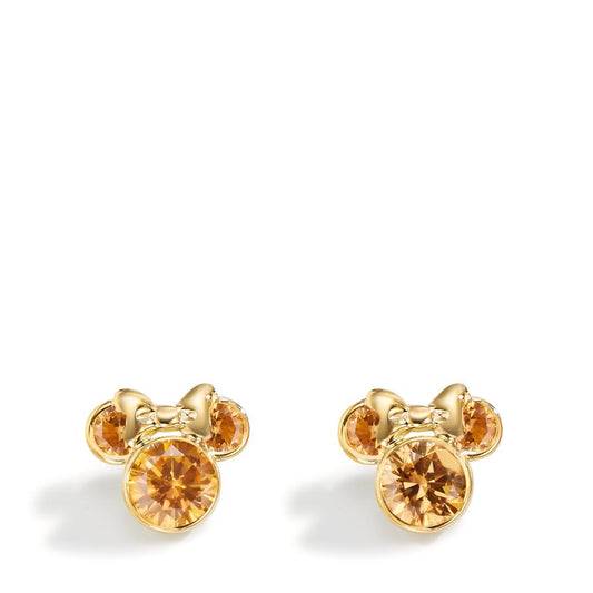 Stud earrings 9k Yellow Gold Zirconia Yellow, 6 Stones Ø8 mm
