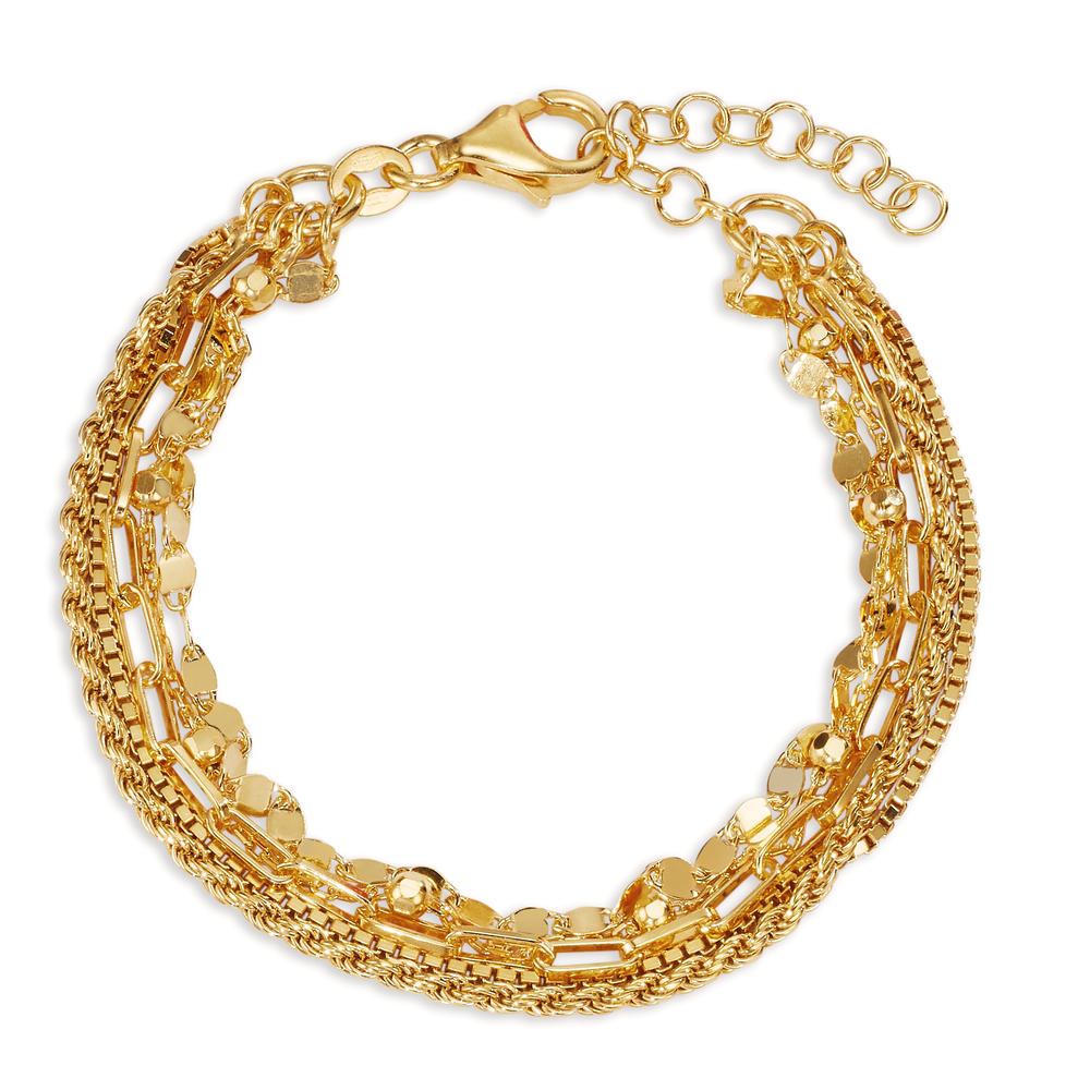 Bracelet Silver Yellow Gold plated 15.5-18.5 cm