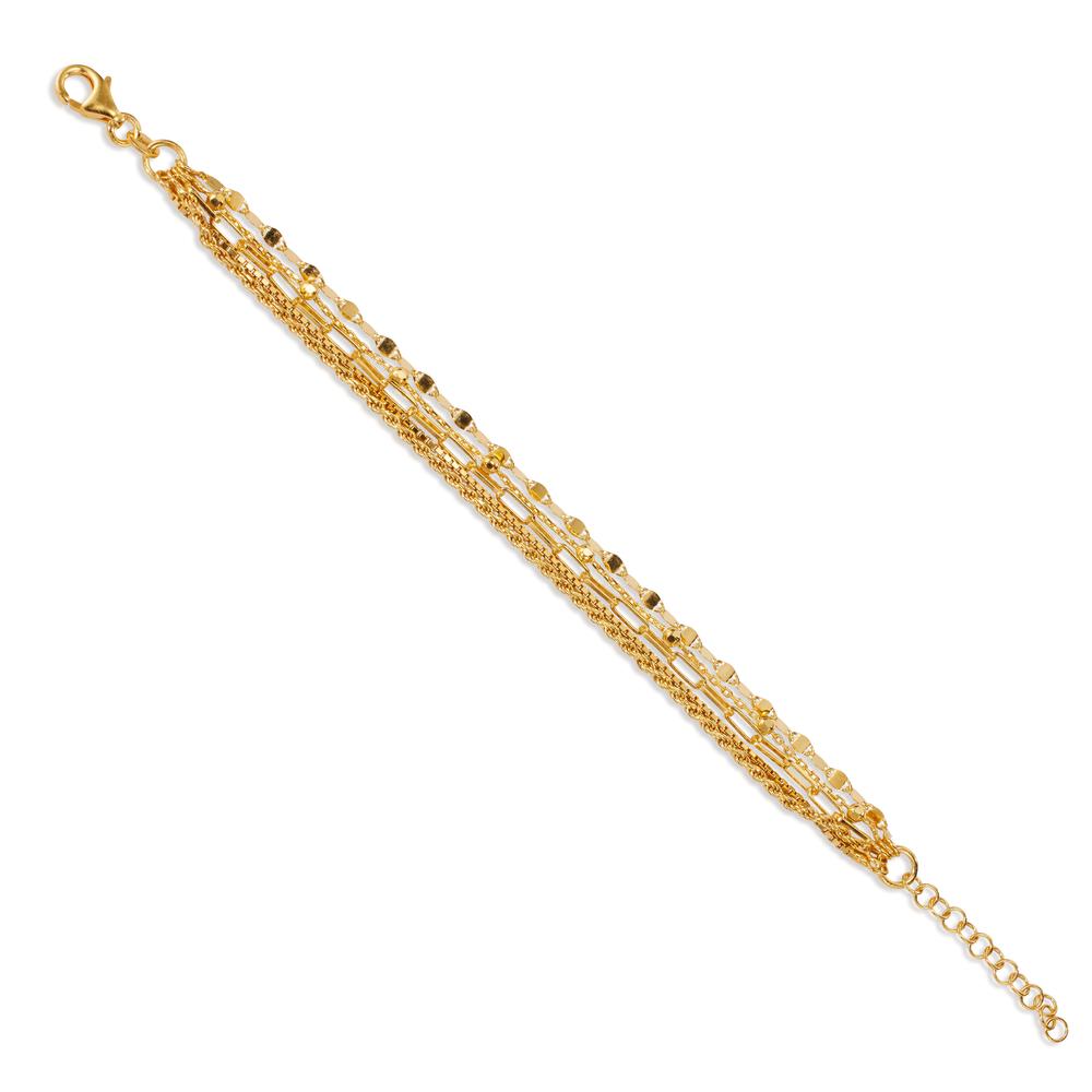 Bracelet Silver Yellow Gold plated 15.5-18.5 cm