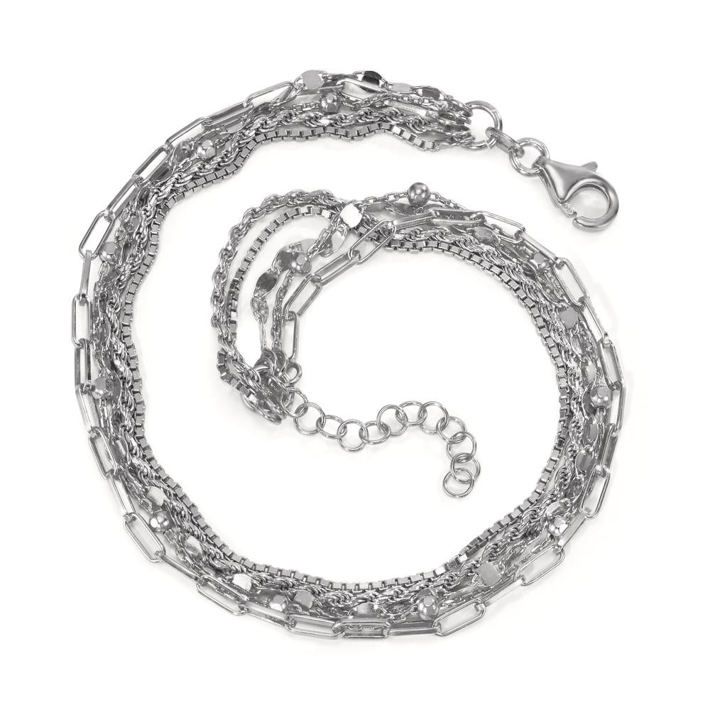 Anklet Silver Rhodium plated 23-26 cm