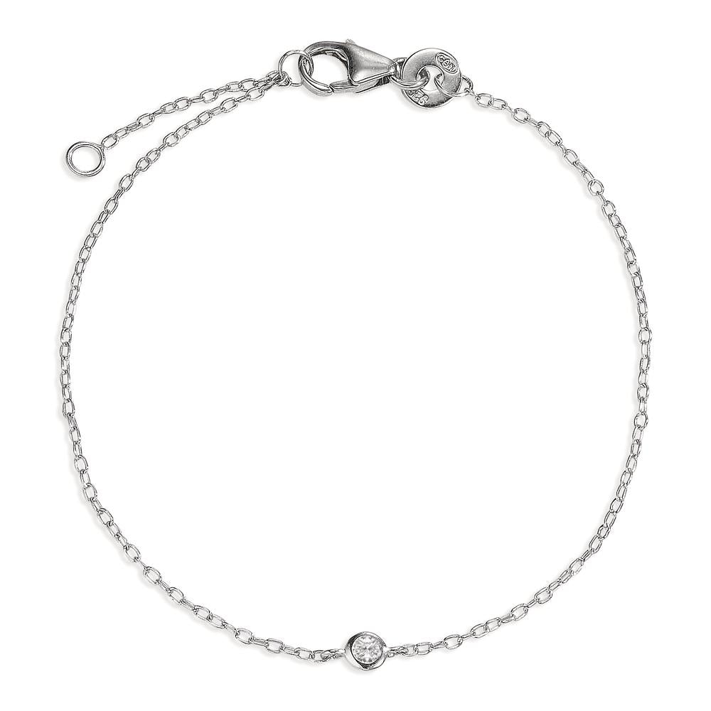 Bracelet Silver Zirconia Rhodium plated 16-18 cm