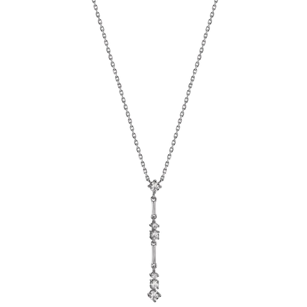 Necklace Silver Zirconia 6 Stones Rhodium plated 40-45 cm