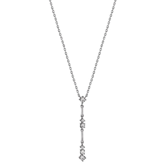 Necklace Silver Zirconia 6 Stones Rhodium plated 40-45 cm