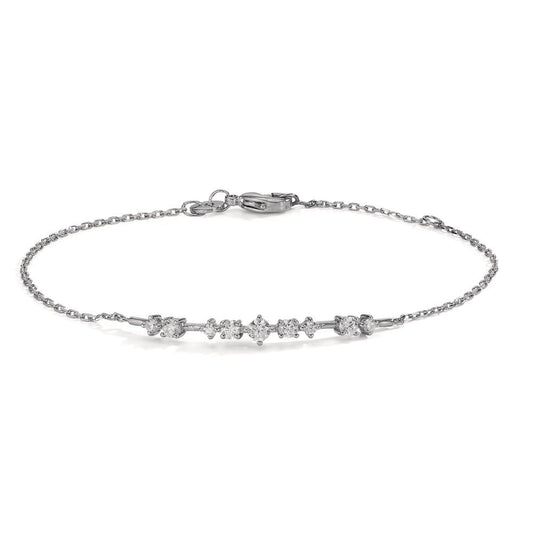 Bracelet Silver Zirconia 9 Stones Rhodium plated 16-18 cm