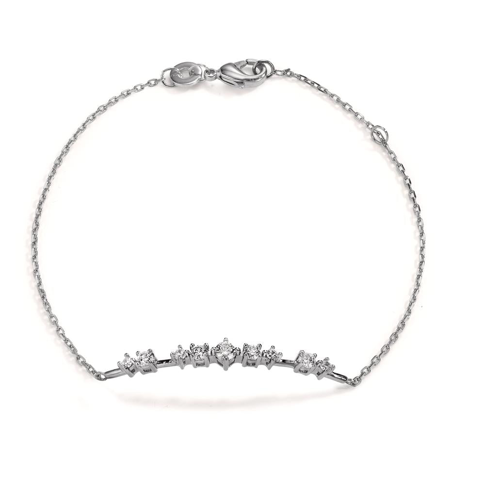 Bracelet Silver Zirconia 9 Stones Rhodium plated 16-18 cm