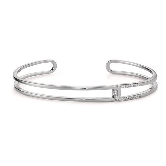 Bangle Silver Zirconia Rhodium plated Ø50 mm