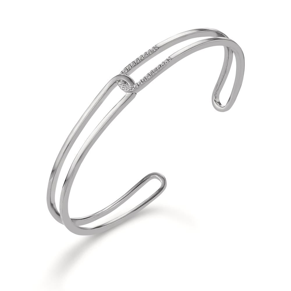 Bangle Silver Zirconia Rhodium plated Ø50 mm