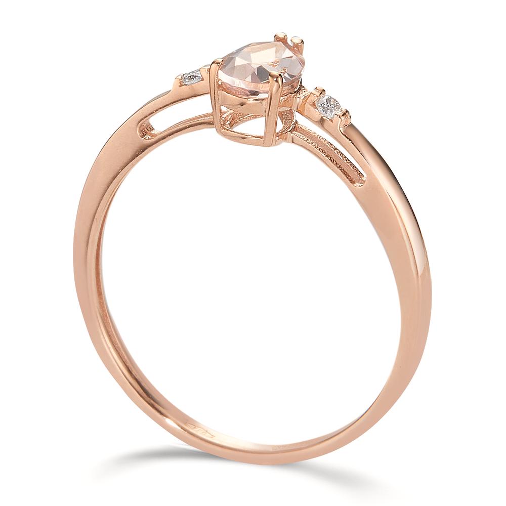 Ring 18k Red Gold Morganite 0.45 ct, 3 Stones