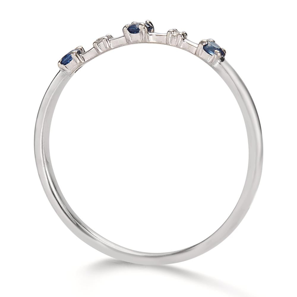 Ring 18k White Gold Sapphire 0.15 ct, 5 Stones