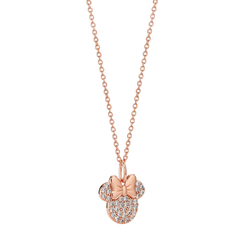 Necklace Silver Zirconia White Rose Gold plated 35-40 cm