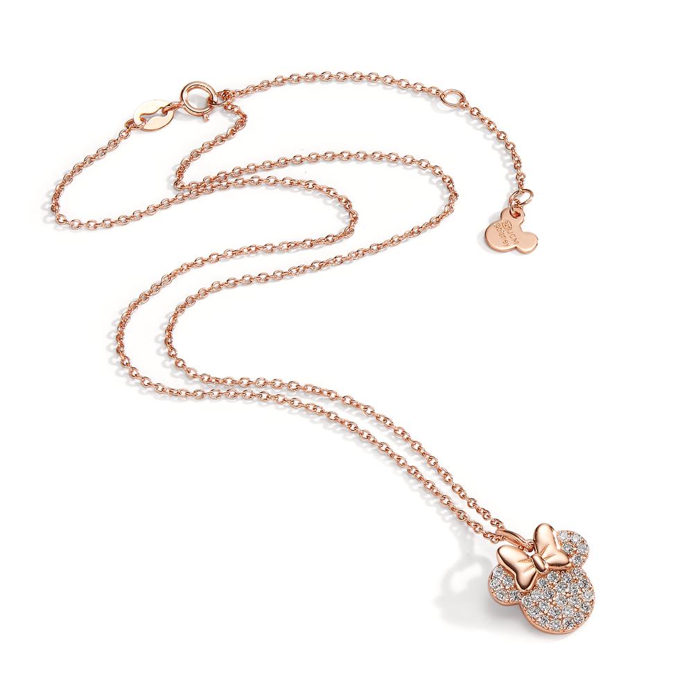 Necklace Silver Zirconia White Rose Gold plated 35-40 cm