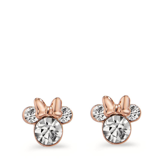 Stud earrings Silver Zirconia White, 6 Stones Rose Gold plated Ø9 mm
