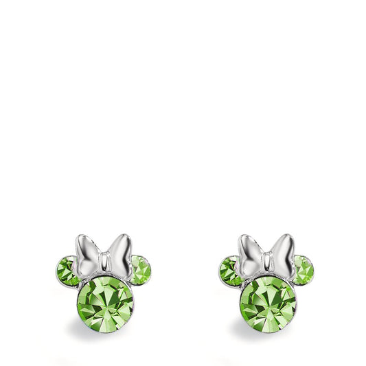 Stud earrings Silver Zirconia Green, 6 Stones Ø6 mm