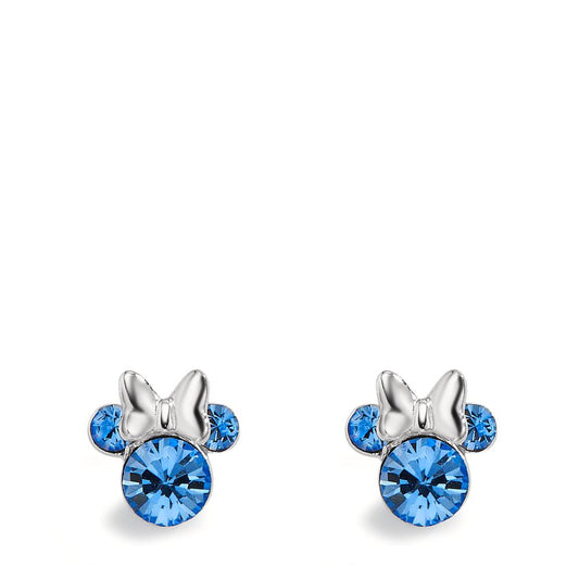 Stud earrings Silver Zirconia Aqua, 6 Stones Ø6 mm