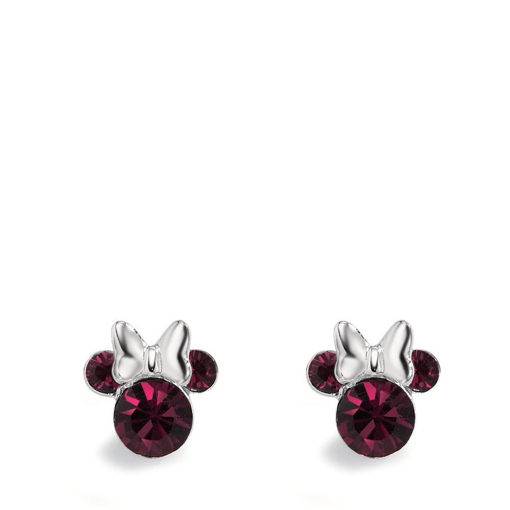 Stud earrings Silver Zirconia Violet, 6 Stones Ø6 mm