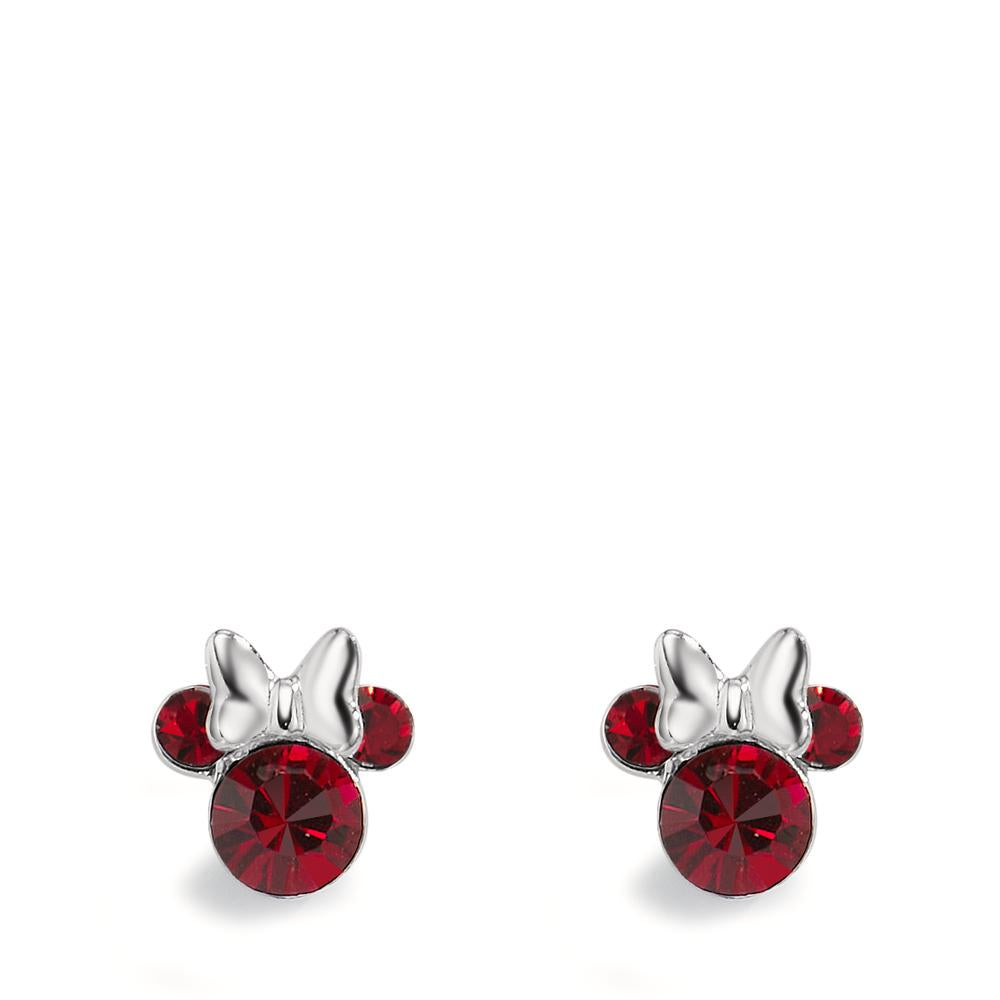 Stud earrings Silver Zirconia Red, 6 Stones Ø6 mm