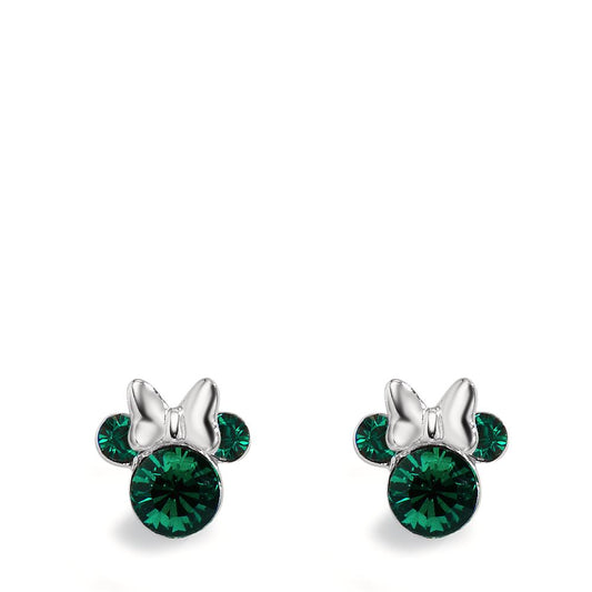 Stud earrings Silver Zirconia Green, 6 Stones Ø6 mm