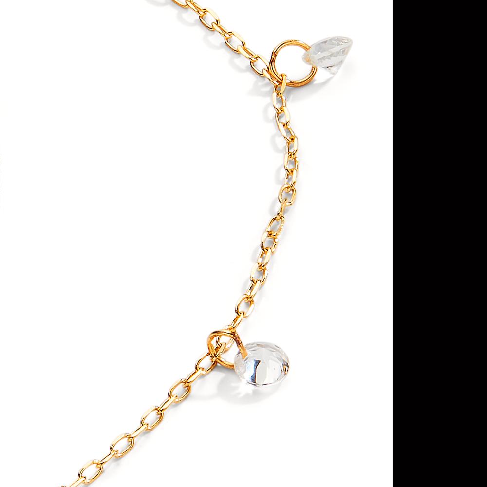 Bracelet 18k Yellow Gold Topaz White, 5 Stones 16-18 cm