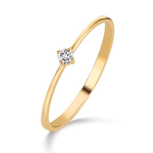 Solitaire ring 18k Yellow Gold Diamond 0.05 ct, w-si