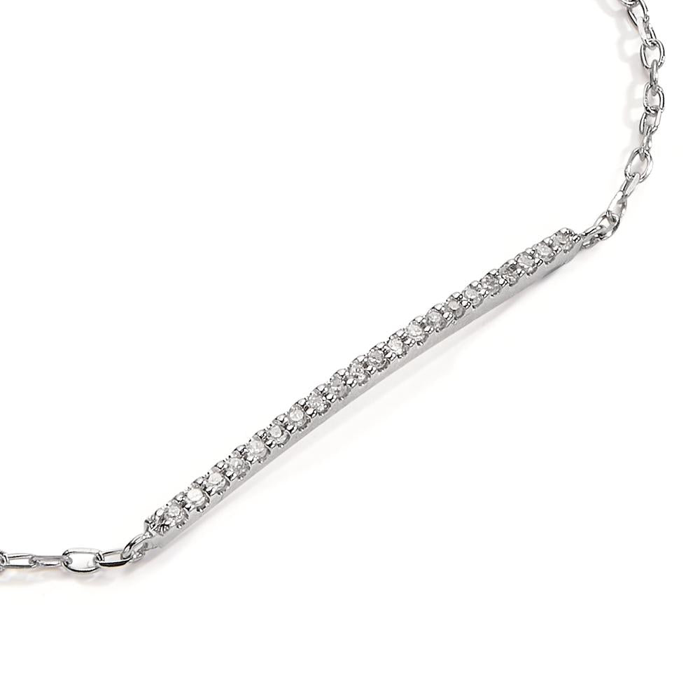 Bracelet 18k White Gold Diamond 0.10 ct, 21 Stones, w-si 17-19 cm