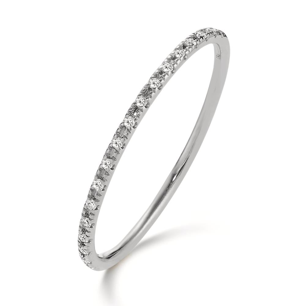 Memory ring 18k White Gold Diamond 0.04 ct, 18 Stones, w-si