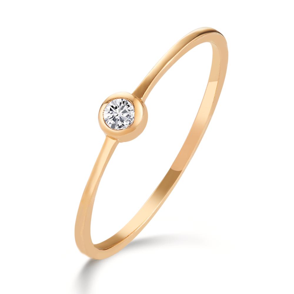 Solitaire ring 18k Yellow Gold Diamond 0.05 ct, w-si