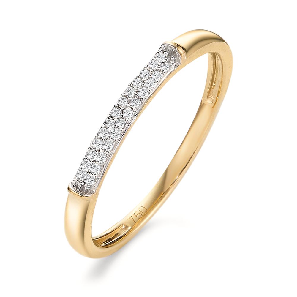 Memory ring 18k Yellow Gold Diamond 0.04 ct, 25 Stones, w-si