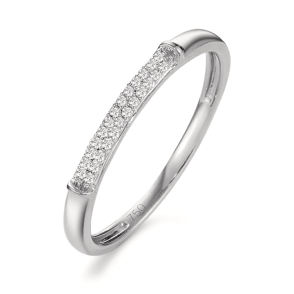 Memory ring 18k White Gold Diamond 0.04 ct, 25 Stones, w-si