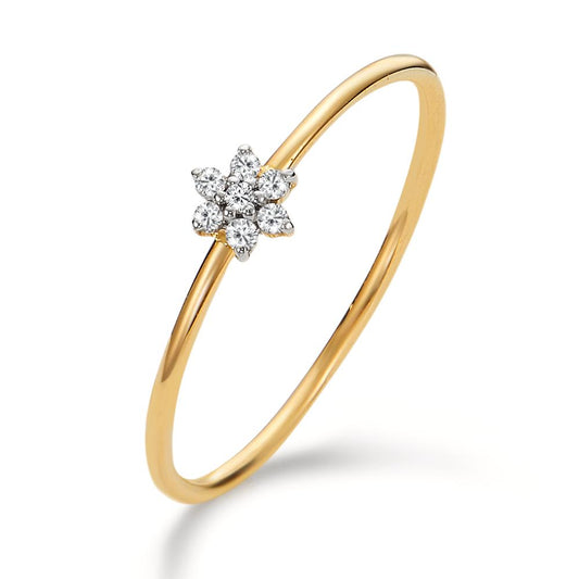 Ring 18k Yellow Gold Diamond 0.42 ct, 7 Stones, w-si