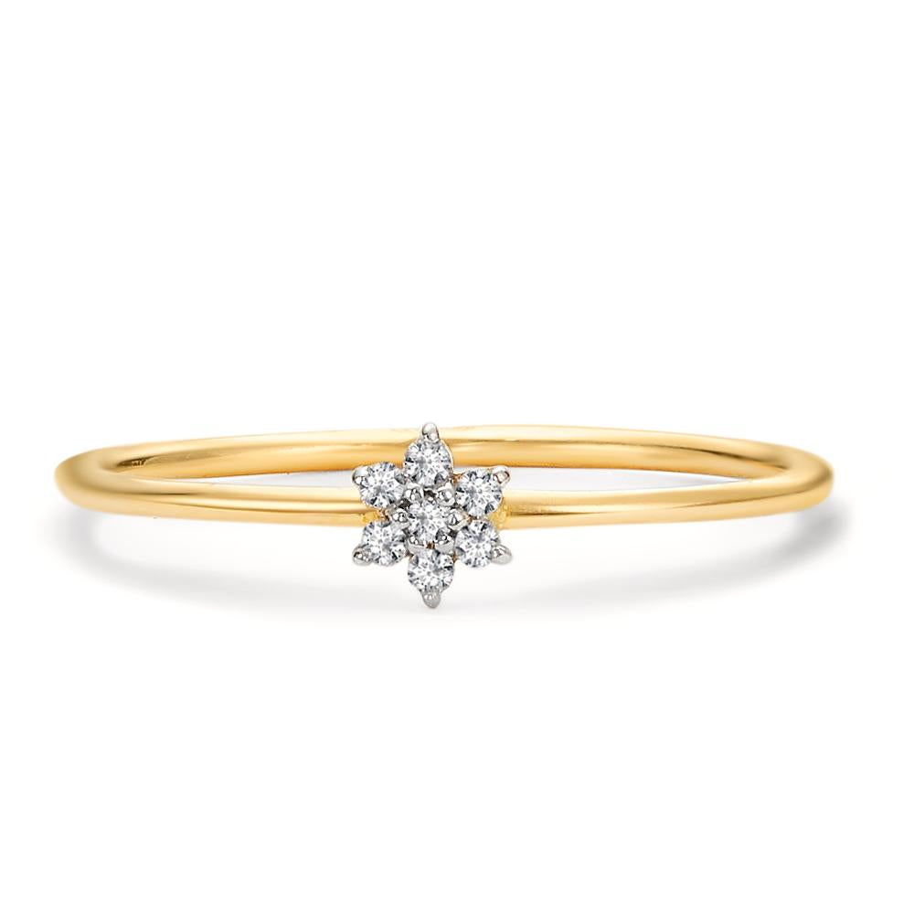 Ring 18k Yellow Gold Diamond 0.42 ct, 7 Stones, w-si