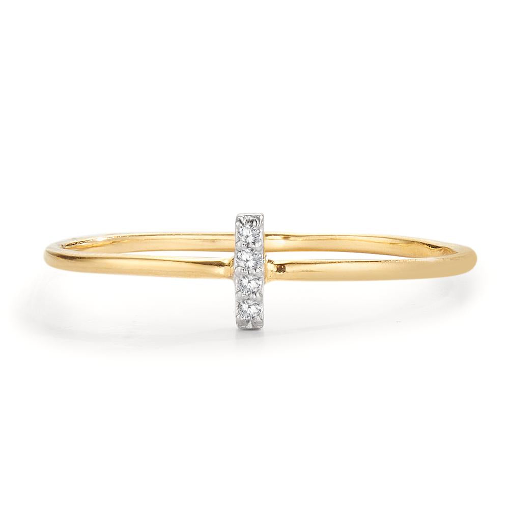 Ring 18k Yellow Gold Diamond 0.033 ct, 4 Stones, w-si