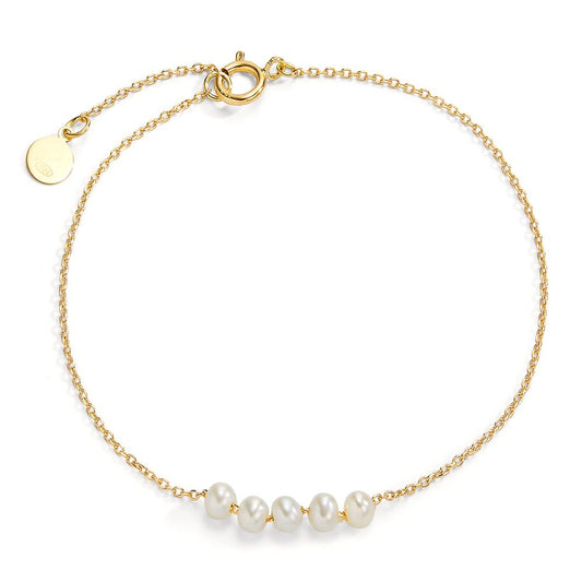 Bracelet 18k Yellow Gold Freshwater pearl 16-18 cm