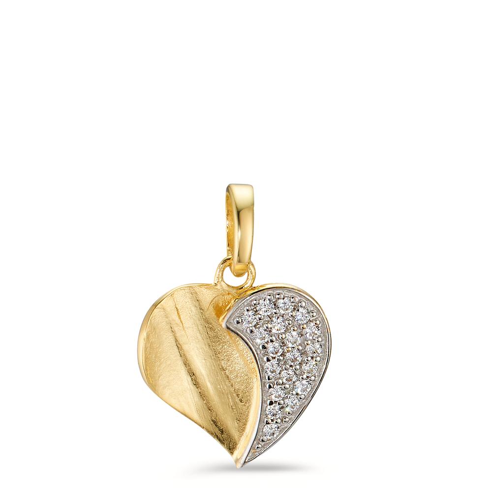 Pendant 9k Yellow Gold Zirconia Heart Ø11 mm