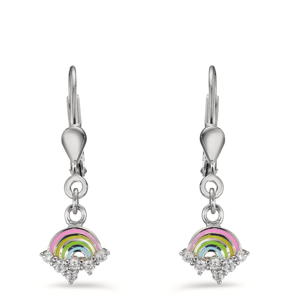 Drop Earrings Silver Zirconia 12 Stones Rhodium plated