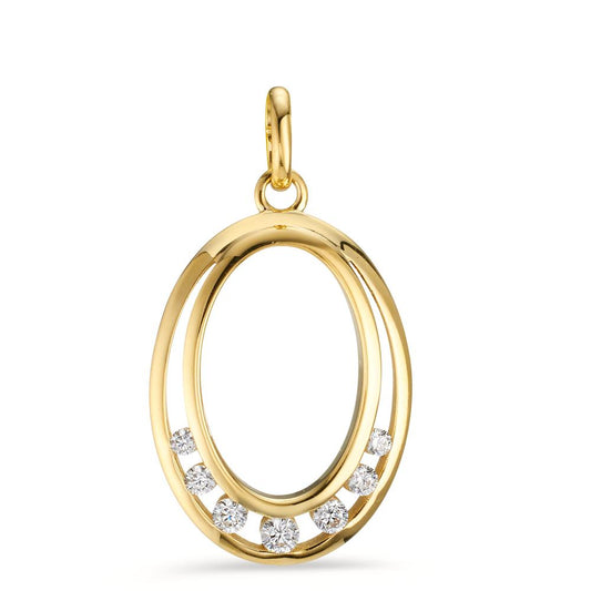 Pendant 9k Yellow Gold Zirconia 7 Stones