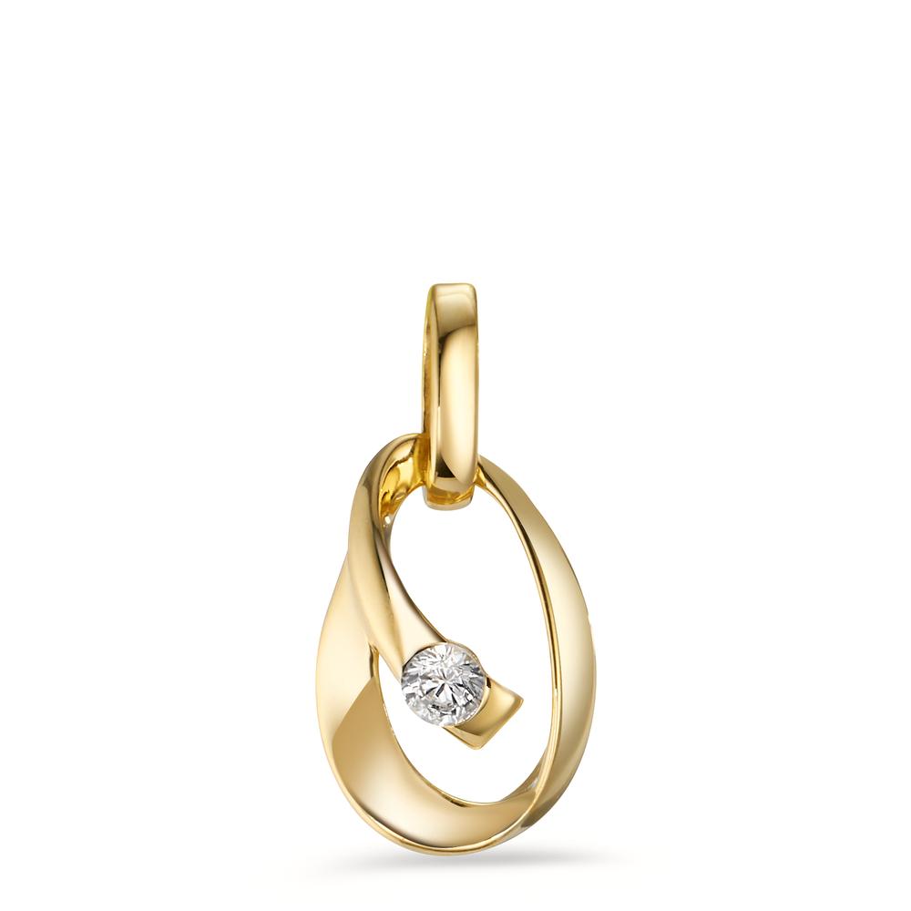 Pendant 9k Yellow Gold Zirconia